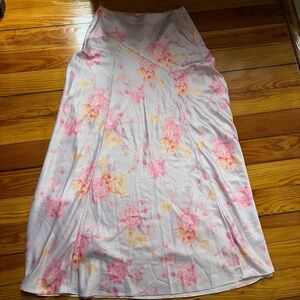 LoveShackFancy Pink and Orange Floral Skirt